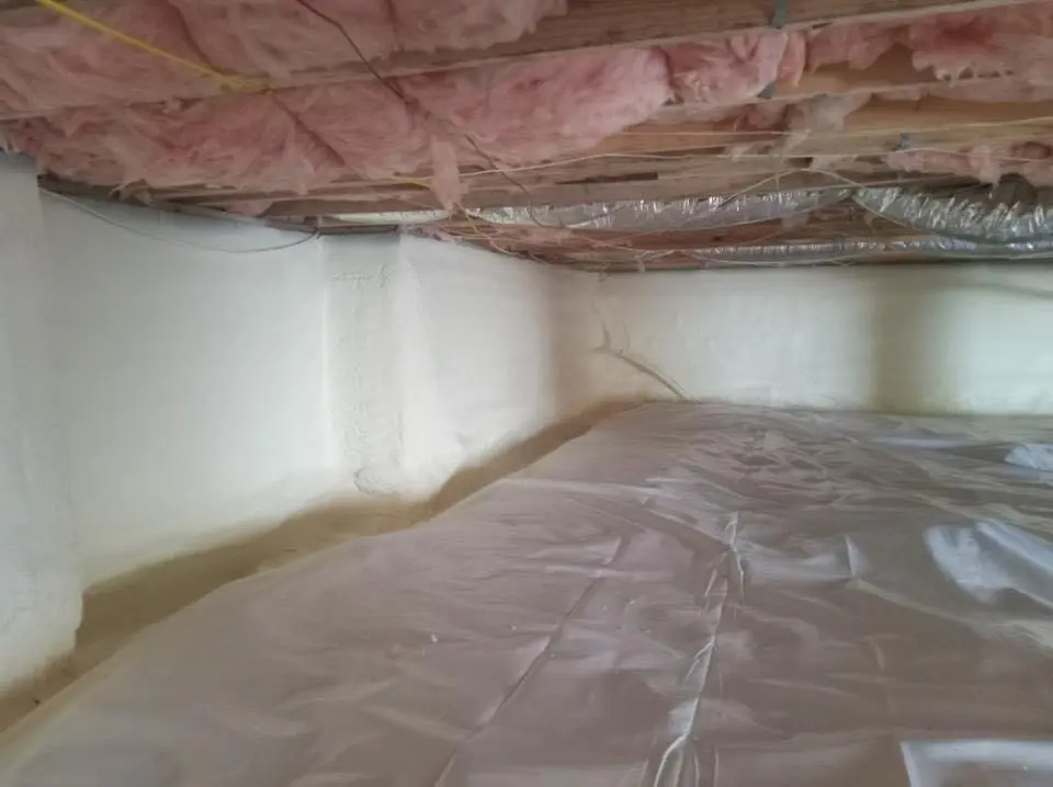 Crawl space encapsulation with closed-cell spray foam for Attic Insulation in Newburgh